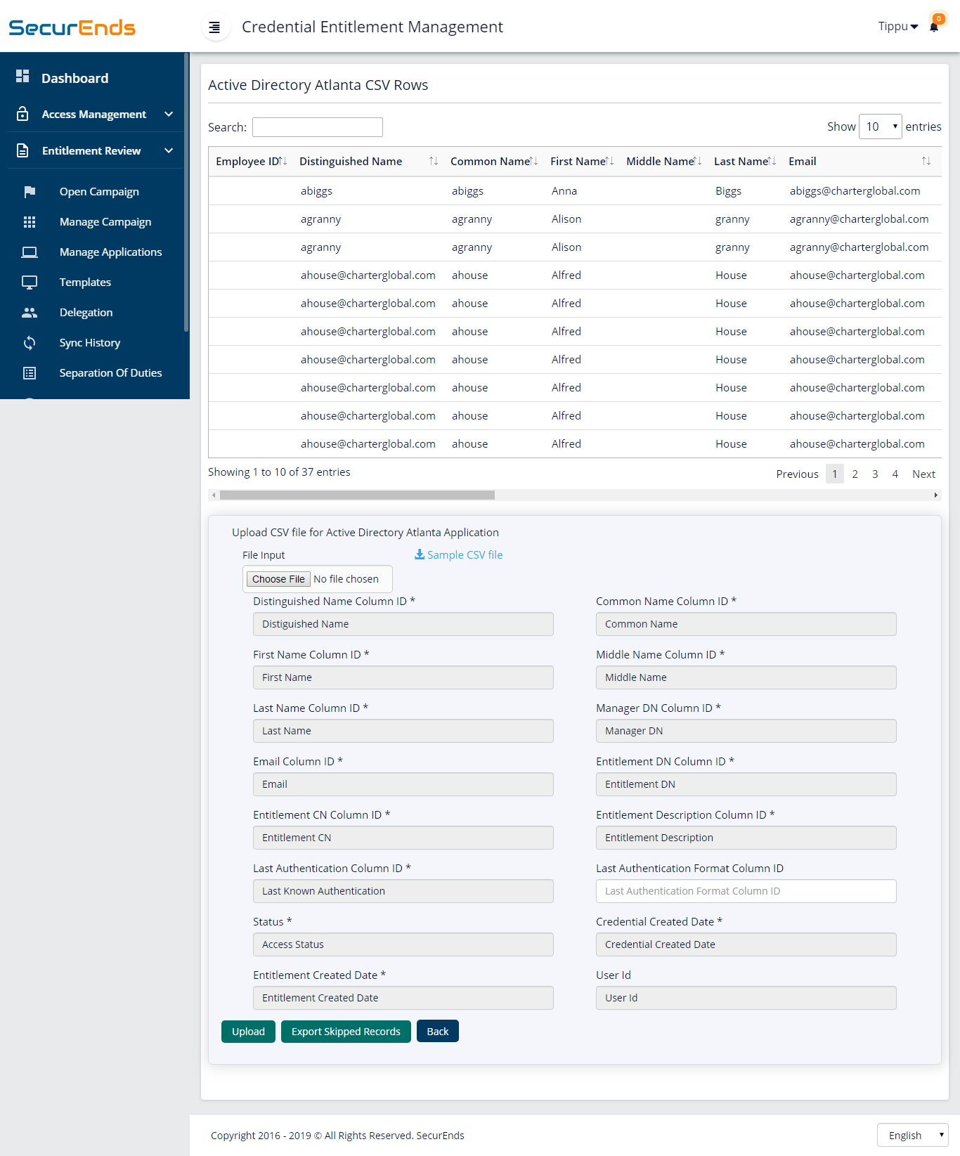 If connectors are not needed, upload a CSV file with users and entitlement data to perform reviews