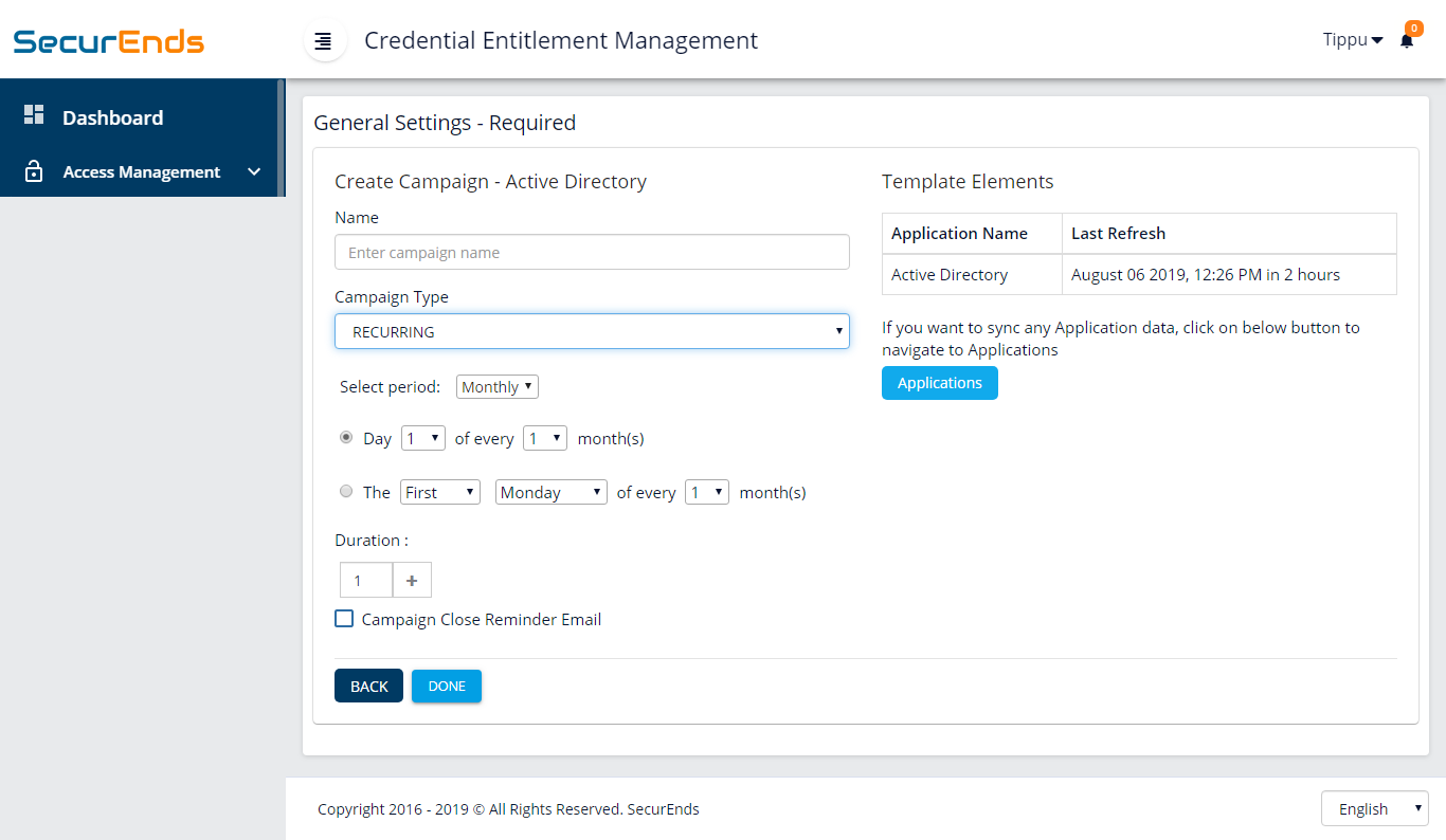Schedule periodic and onetime access review campaigns for applications