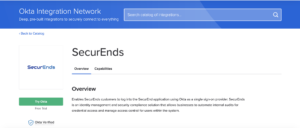 SecurEnds is a Okta Integration Network partner