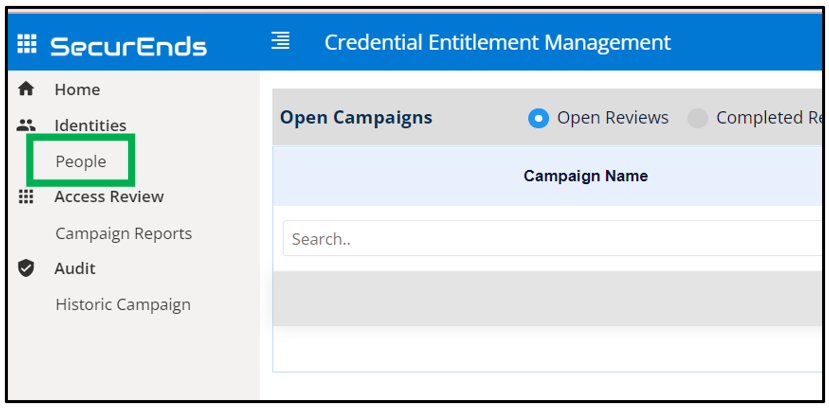 People tab for Audit Role