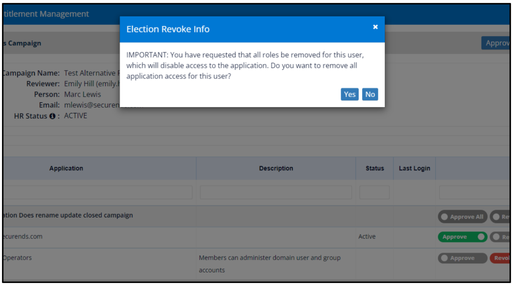 Election Confirmation Popup Window