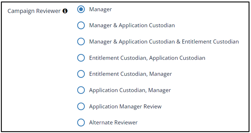 Manager term used for Reviewer Type selection