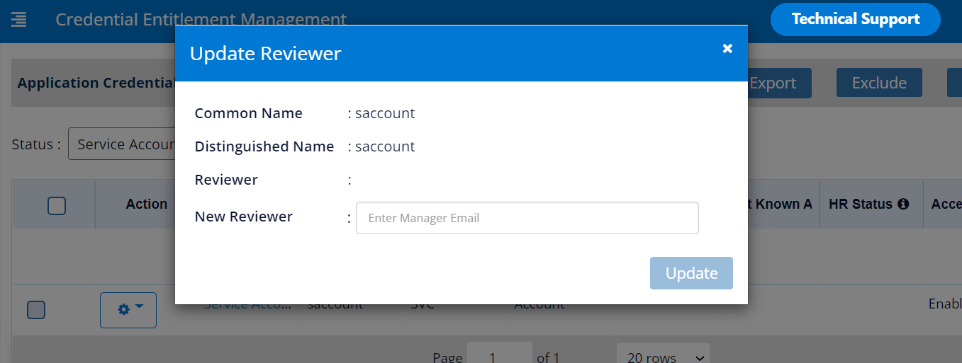 Assign Reviewer to Service Account