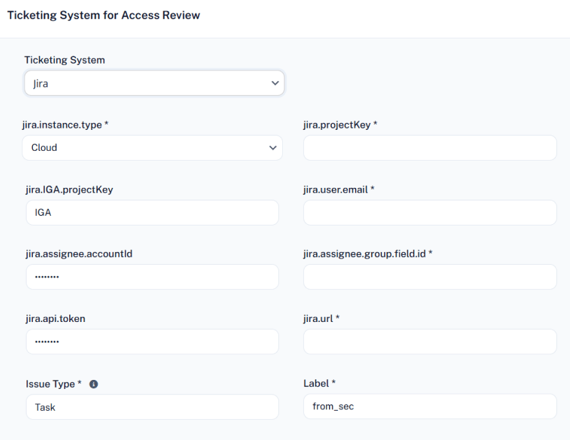 Jira Ticketing Setup Wizard / Dashboard