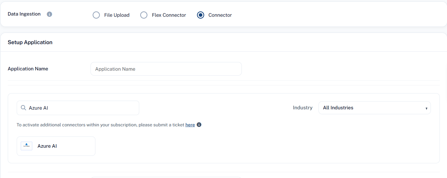 Azure AI Agents Connector Setup Screen